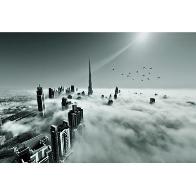 Fototapete PAPERMOON "Photo-Art NAUFAL, NAUFAL, BURJ KHALIFA, DUBAI", bunt, B:4,5m L:2,8m, Vlies, Tapeten