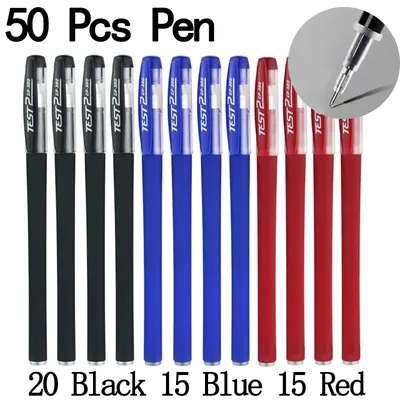 Gel Pens Set Black, Blue, Red, Refill Gel School & Office Supplies, Stationery Accessories, Cute Pens For Writing 50 Black Pen b