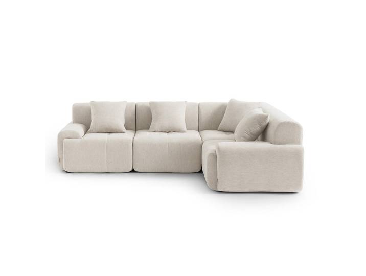 MILYsofa Ecksofa Chenille Elfenbeinweiß, Creme, Füllung: Viskoelastischer Kern,Komfortschaum,Viskoelastischer Kern, einzeln stellbar, 260x185 cm, Wohnzimmer, Sofas & Couches, Wohnlandschaften, Ecksofas