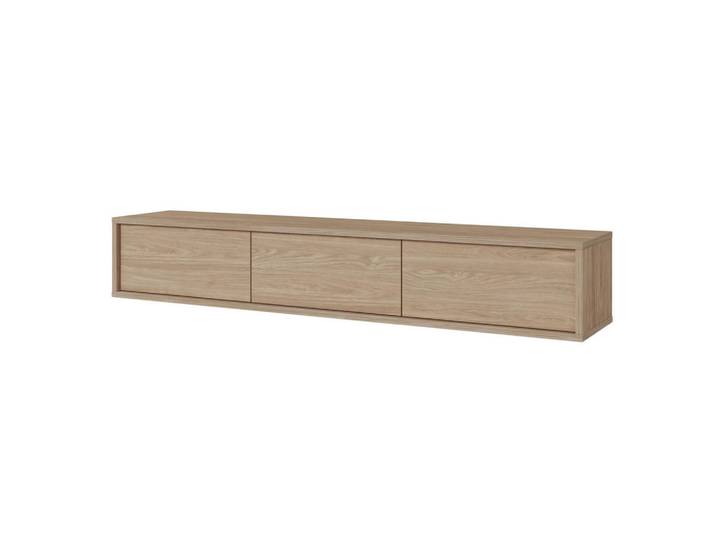 Selsey Tv-Lowboard Moddern Eiche 180 cm, Beige, 3 Fächer, Rechteckig, 180x32x36 cm, Wohnzimmer, TV Möbel, Lowboards, Lowboards stehend
