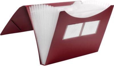 FolderSys Fächermappe, 12 Fächer, A4-Format, Spanngummi-Verschluss, rot