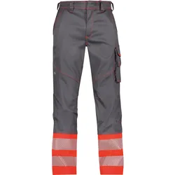 Dassy Stretch-Warnschutzbundhose Princeton - zementgrau/neonrot - 66