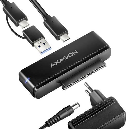 AXAGON ADSA-FPX USB-Hub 1+1 Port USB-A, USB-C, SATA USB 3.1 Gen1 5 GBit/s mit eingebautem Konverter AXAGON ADSA-FPX FastPortX SATA zu USB-C 3.1 Ada