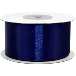 Creativery 38mm Satinband 25m Schleifenband Geschenkband Deko Breites Stoffband Dunkelblau