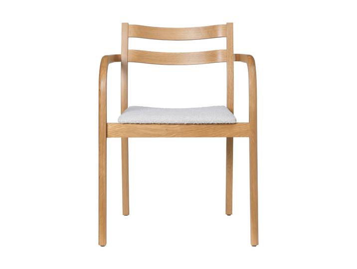 Ferm Living Boda Armlehnstuhl Gepolsterte Sitzfläche rugged Bouclé, natural-off-white