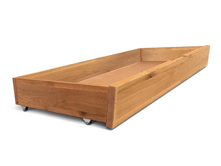 DAKONA Bettschublade groß auf Rollen, Material Massivholz