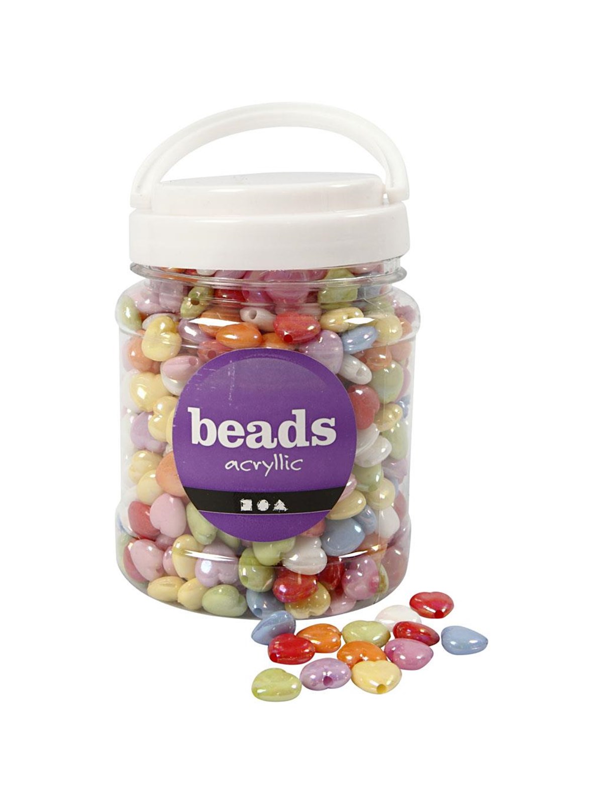 Creativ Company Heart Beads in Jar 700ml