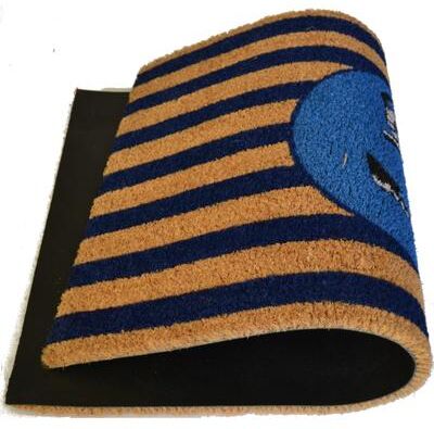 Outdoor Blue/ Black Blue Beach Anchor Doormat