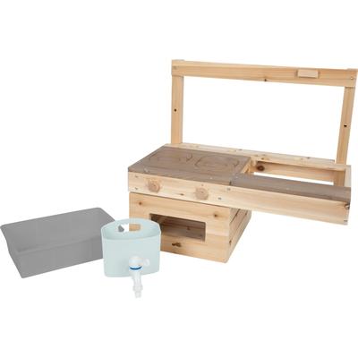 Outdoor-Spielküche SMALL FOOT "Matschküche zum Hängen", braun (bunt), Spielküchen, KinderB:60cm T:35cm, Holz, Kunststoff, B:60cm T:35cm