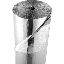 VEVOR Isolierfolie, Reflexionsfolie aus Aluminiumfolie, 6 mm, 122 cm x 30,48 m, zweilagiger wärmereflektierender Luftpolsterschutz, Wärmedämmrolle für Garagentorfenster und Wohnmobildächer