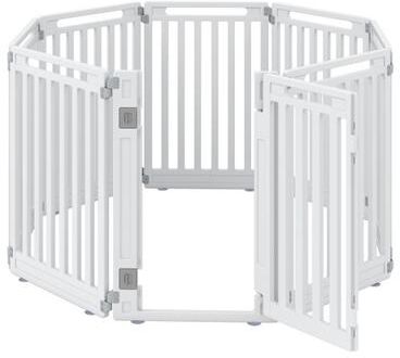 "Costway 31.5"" Height Indoor Outdoor Dog Playpen with 8 Panels-White"