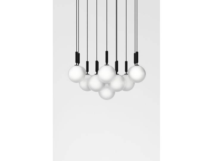 Lustre Miira 13, gris/opale, Ø 98 cm, 13 branches - Nuura - Salle à manger - Scandinave - Métal - Multi-ampoules