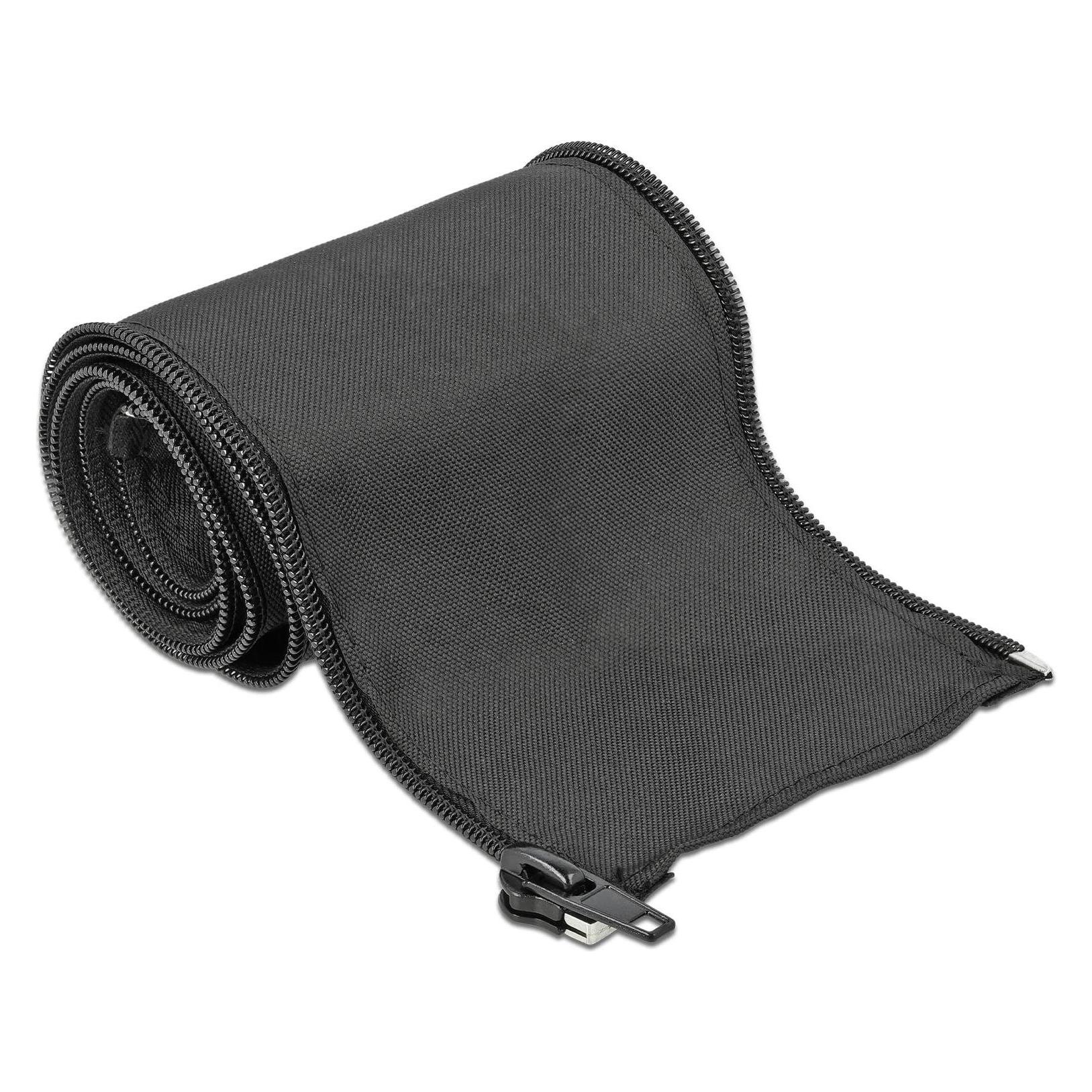 Delock Kabelschlauch 1 m x 35 mm, mit Reissverschluss Schwarz (Kabelschlauch, 100 cm) (19218)