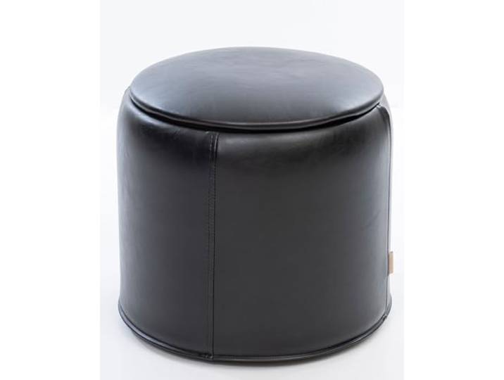 SIX Runder Polsterhocker mit Stauraum Beistelltisch Sitzhocker Kunstleder Hocker mit Tablettfunktion Vielseitiger Hocker für Wohnzimmer und Schlafzimmer