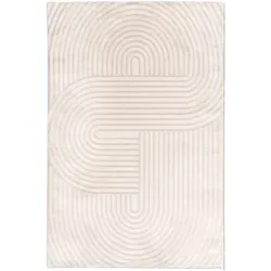 Webteppich Structures 200 x 290 cm Polyester Beige Creme