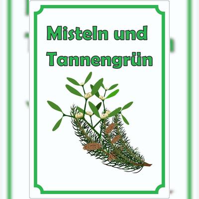 HB-Druck Misteln und Tannengrün Aufkleber Hochkant A9 (37x52mm)