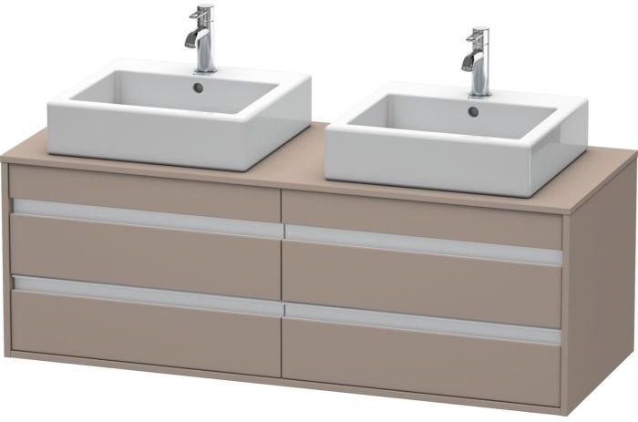 Duravit Ketho Waschtisch Unterschrank KT6657B4343 140x49,6x55cm, basalt matt