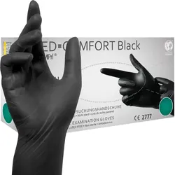 Vitrilhandschuhe Ampri Einmalhandschuhe aus Vitril black S Gr. 7, puderfrei, unsterile Vitrilhandschuhe, 100 Stück/Box