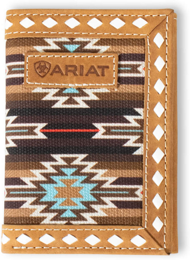 Men's Southwest Diamond Trifold Wallet in Brown by Ariat