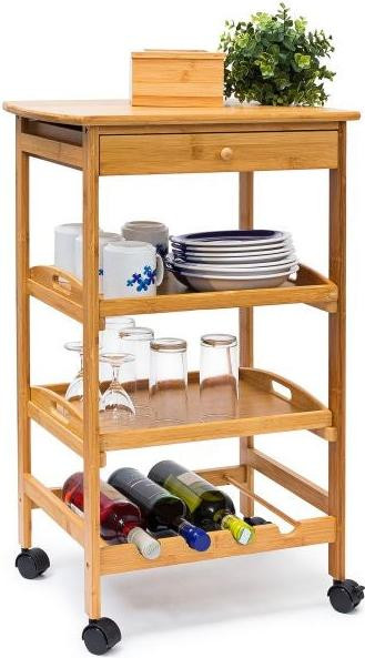 Serveertrolley met wijnrek James L