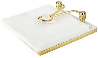 Classic Touch "Square Napkin Holder with Clear Ball - 7.5"""