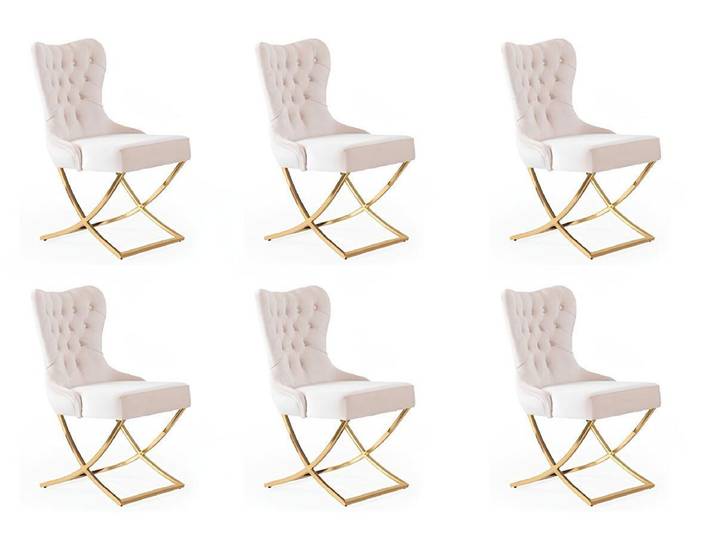 Xlmoebel Polsterstuhl Stühle im Lounge Design mit gepolstertem Sitz für Komfort (6x Stühle, 6 St), Hergestellt in Europa