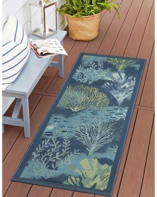 Lush Decor Esencia Coral Garden Indoor/Outdoor Mat