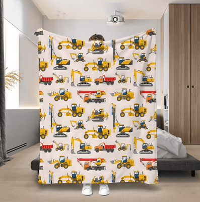 Inspire Curations Excavator Construction Flannel Throw Blanket 150x200cm