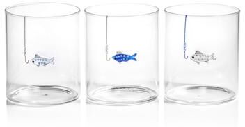 Zodax Tidal Sip Glass Tumblers, 3-Piece Assorted Set