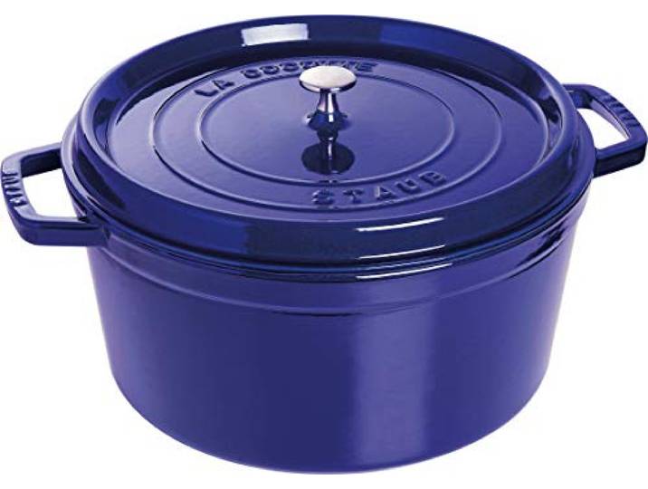 STAUB Gusseisen Bräter/Cocotte, Rund 30 cm, 8,35 L, Dunkelblau, Dunkel-Blau