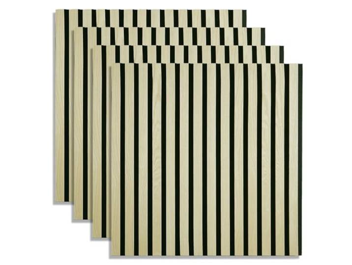 Homestyle4u 4x Akustikpaneele Holz 60x60 cm - Akustikplatten Wandpaneele