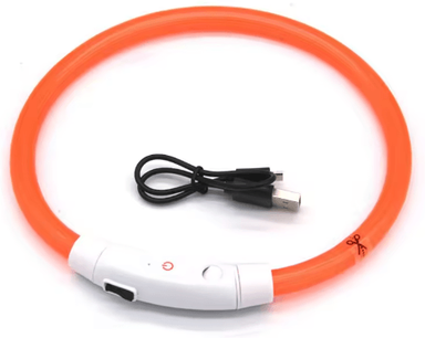 Inspire Picks GlowGuard LED Dog Collar For Nighttime Safety & Visibility 7 orange l 70cm