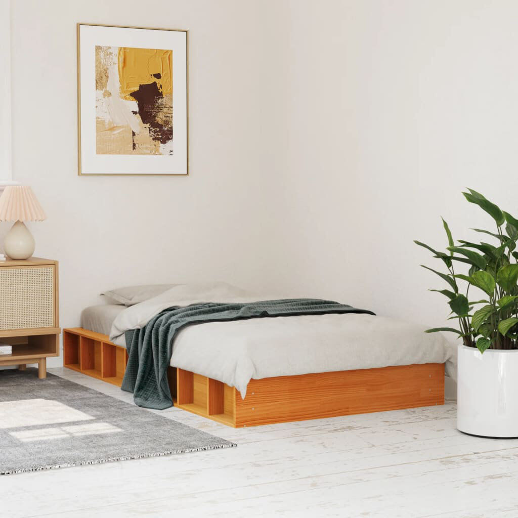 Union Rustic Friona Wood Platform Bed Wax Brown Single (3')