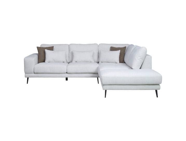 Cantus Ecksofa, Beige, Metall, 3-Sitzer, Füllung: Schaumstoff, Ottomane rechts, nicht einzeln stellbar, L-Form, nur wie online abgebildet bestellbar, 280x237 cm, seitenverkehrt erhältlich, Wohnzimmer, Sofas & Couches, Wohnlandschaften, Ecksofas