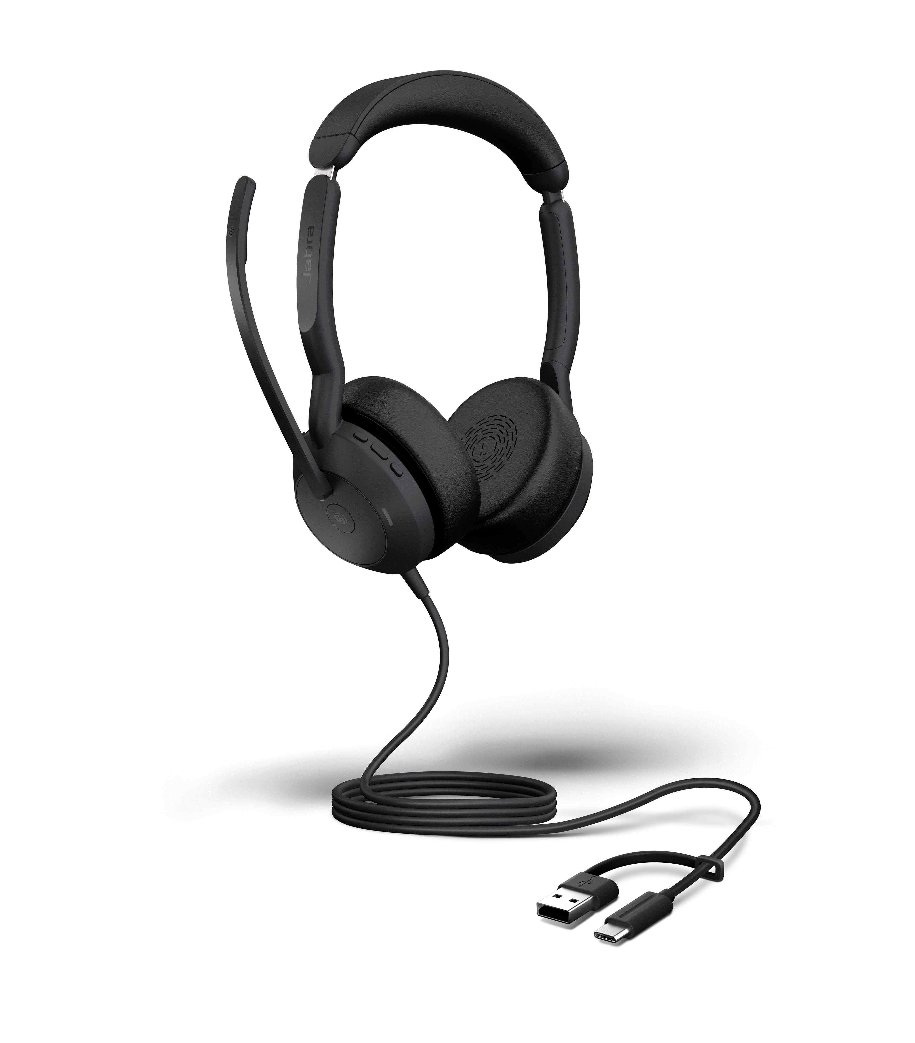 Jabra Evolve2 50 MS Stereo kabelgebunden Headset schwarz USB-A/C
