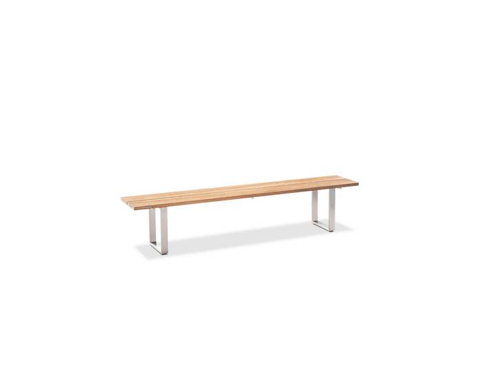 Niehoff Garden Gartenbank, Teakfarben, Metall, Teakholz, massiv, 160x46x40 cm, in verschiedenen Holzarten erhältlich, In verschiedenen Grössen erhältlich, Gartenmöbel, Gartenbank