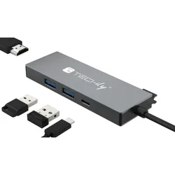 EFB IUSB32C-HUB4HPD Techly USB3.2 Type-C Docking Station, 2x USB-A, 1x USB-C, 1x HDMI IUSB32CHUB4HPD