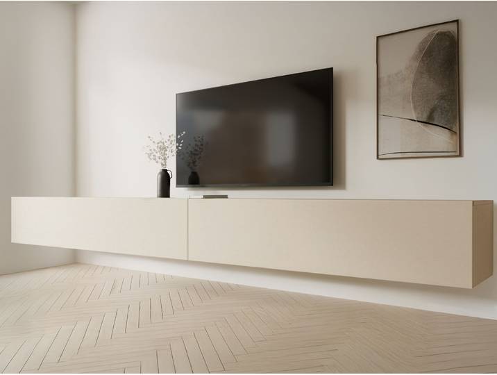 Meuble tv-hifi KINGSTON 2 portes battantes 280 cm cachemire