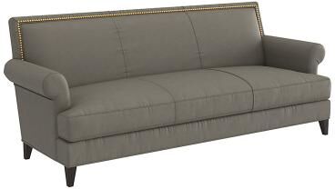 Juliana Leather Sofa - Sage Leather, Sage Fossil - Ballard Designs
