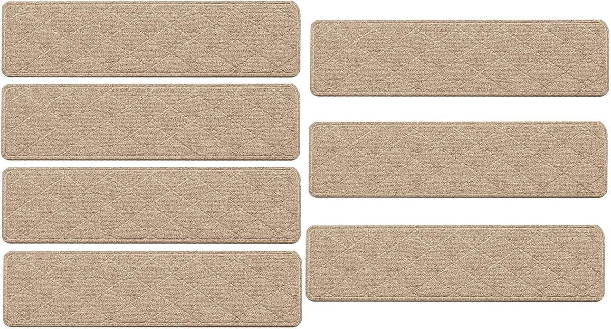 Set van 7 zelfklevende antislip traptreden in zwart