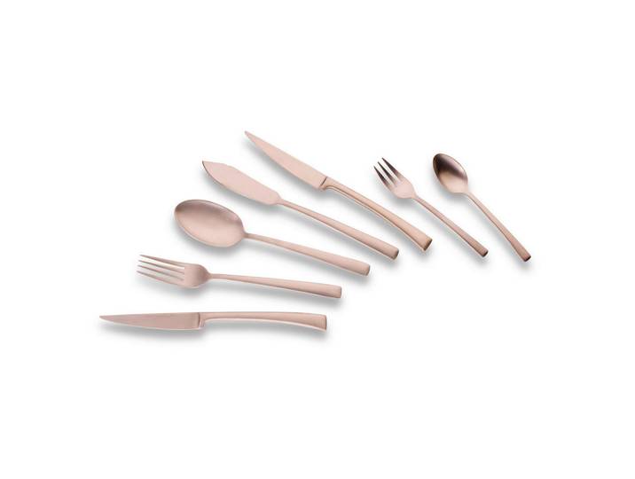 Echtwerk Besteckset, Bronze, Metall, 42-teilig, ergonomischer Griff, rostfrei, lebensmittelecht, Essen & Trinken, Besteck, Besteck-Sets