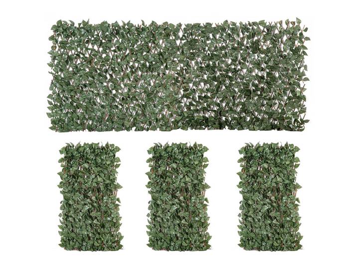 ComfortXL Kunsthecke 4er-Set De-13891 ausziehbar 200x100 cm Grün, Kunststoff, 100x200 cm, Dekoration, Gartendeko