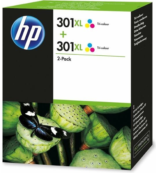 HP 301XL (D8J46AE) Druckerpatrone -  2x 3-farbig - Hoher Kapazität - Multipack