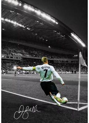 Inspired Finds Famous Soccer Player Canvas Poster Wall Art For Modern Sports Room Decor 15.75x23.62in Unframed beckham Curve
