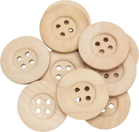 Knöpfe aus Holz, 4 cm Ø, 15 Stück