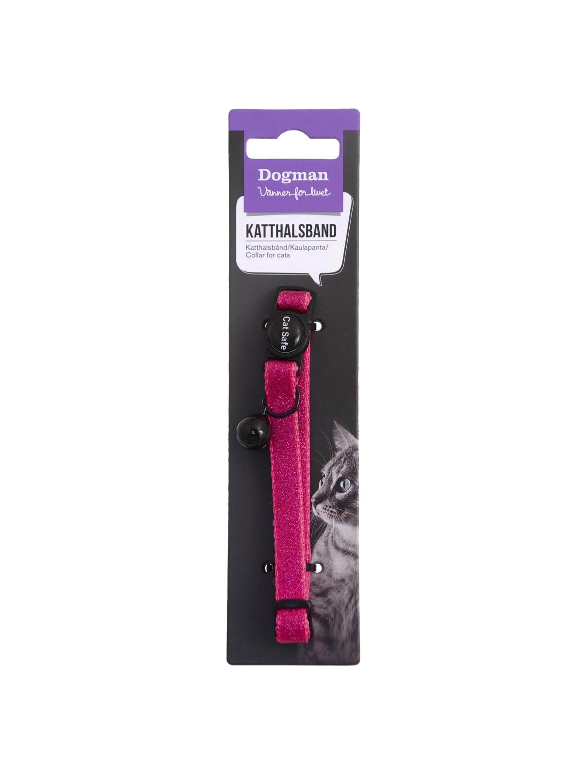 Dogman Katzenhalsband Gina mit Cat Safe Mechanismus und Glocke Rosa 30cm