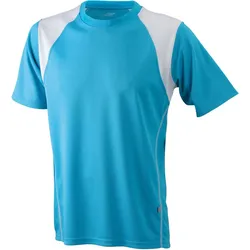 James & Nicholson Herren Lauf Shirt T-Shirt JN397 turquoise/white M