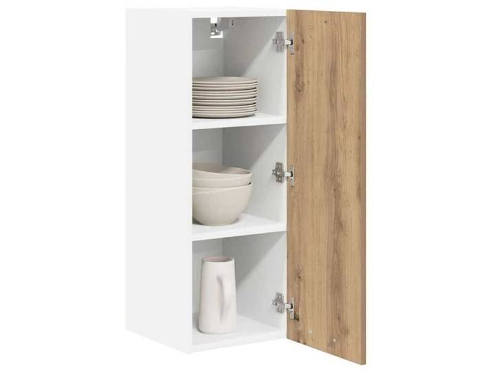 Holiday Solde@ Armoire suspendue cuisine 1PC - SWEETY - Placard mural/Étagère Flottante - 2 pcs Chêne Artisan et Blanc 30x31x80cm HT