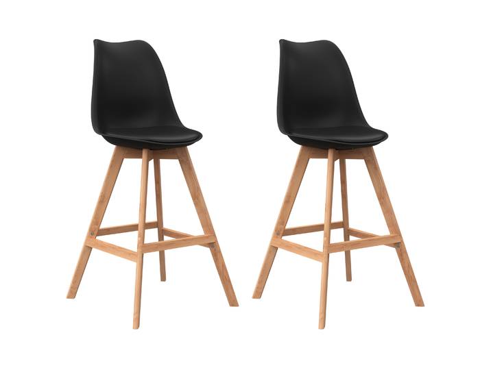 Barhocker AMELIA 2er Set schwarz
