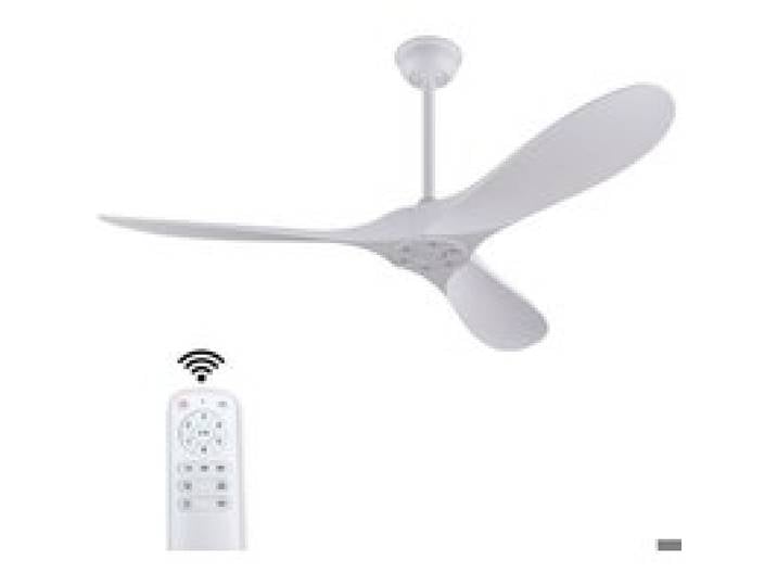 Ventilateur de Plafond Blanc 60 sans Lumière avec Télécommande Moteur DC Réversible Silencieux pour Salon VENTILATEUR DE PLAFOND